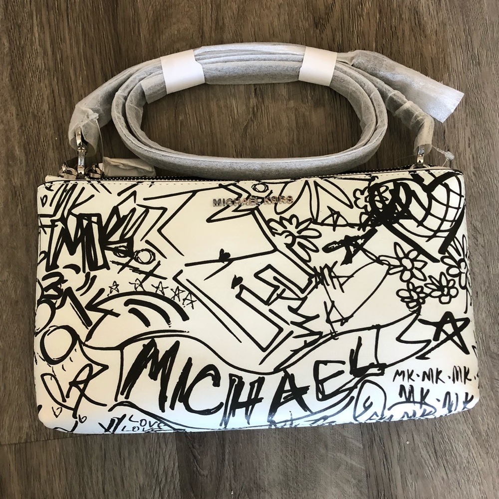 Michael Kors Graffiti Double-Zip Crossbody
